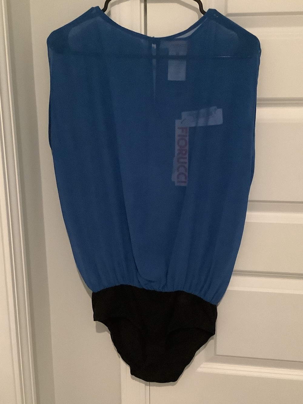 Fiorucci Blue Sheer Bodysuit with Black Bottom, Brand New